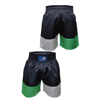 Black and green boxing shorts