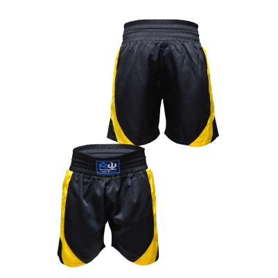 Yellow and black boxing shorts