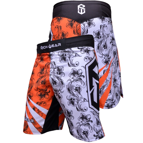 orange and white MMA Shorts